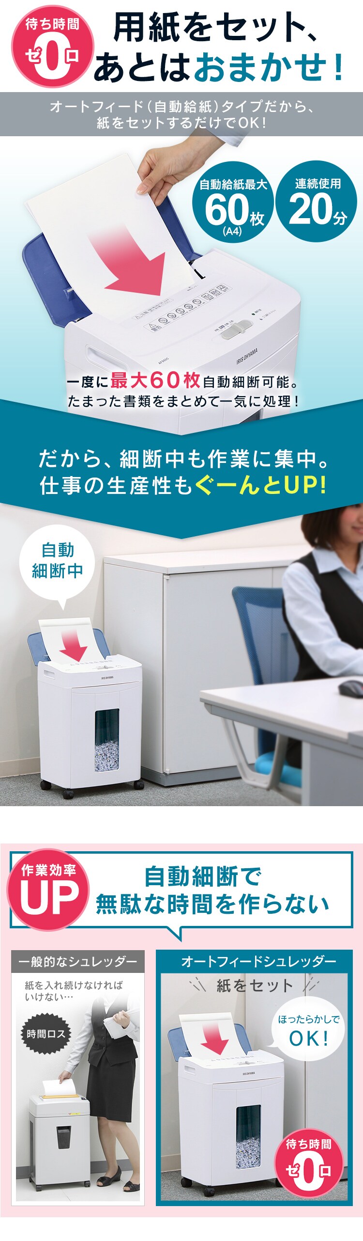 【訳あり】オートフィードシュレッダー クロスカット AFS60C1