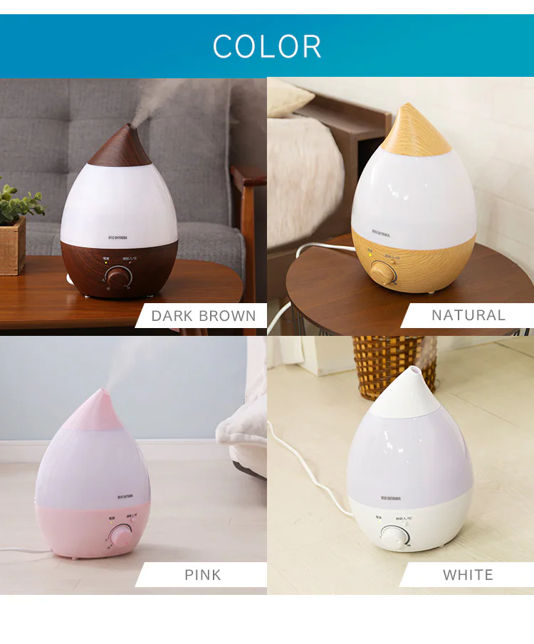 加湿器 超音波式 木造5畳 / 洋室8畳 LEDライト タンク容量2.8L UHM-280S-P ピンク4