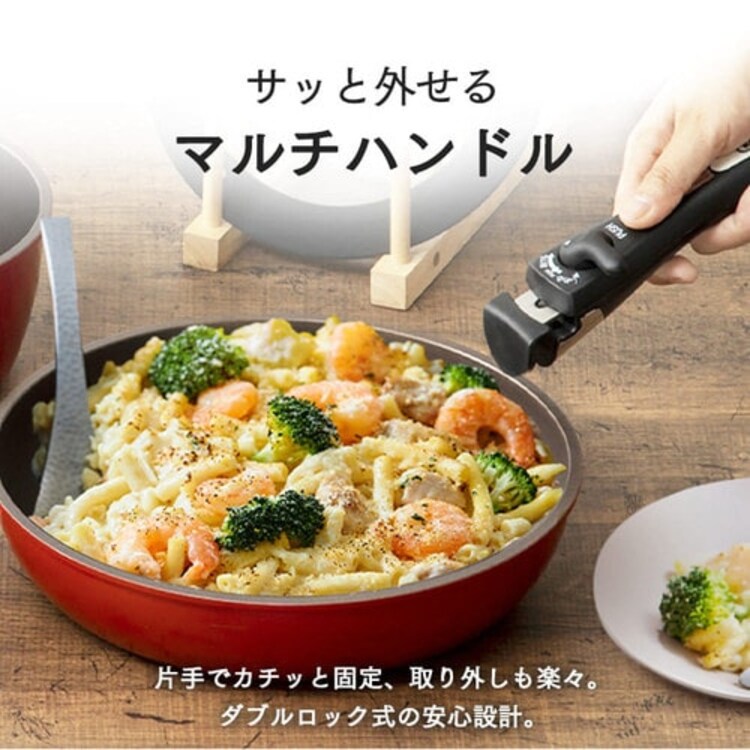 【訳あり】フライパン 10点セット ダイヤモンドコートパン レッド H-IS-SE10 5