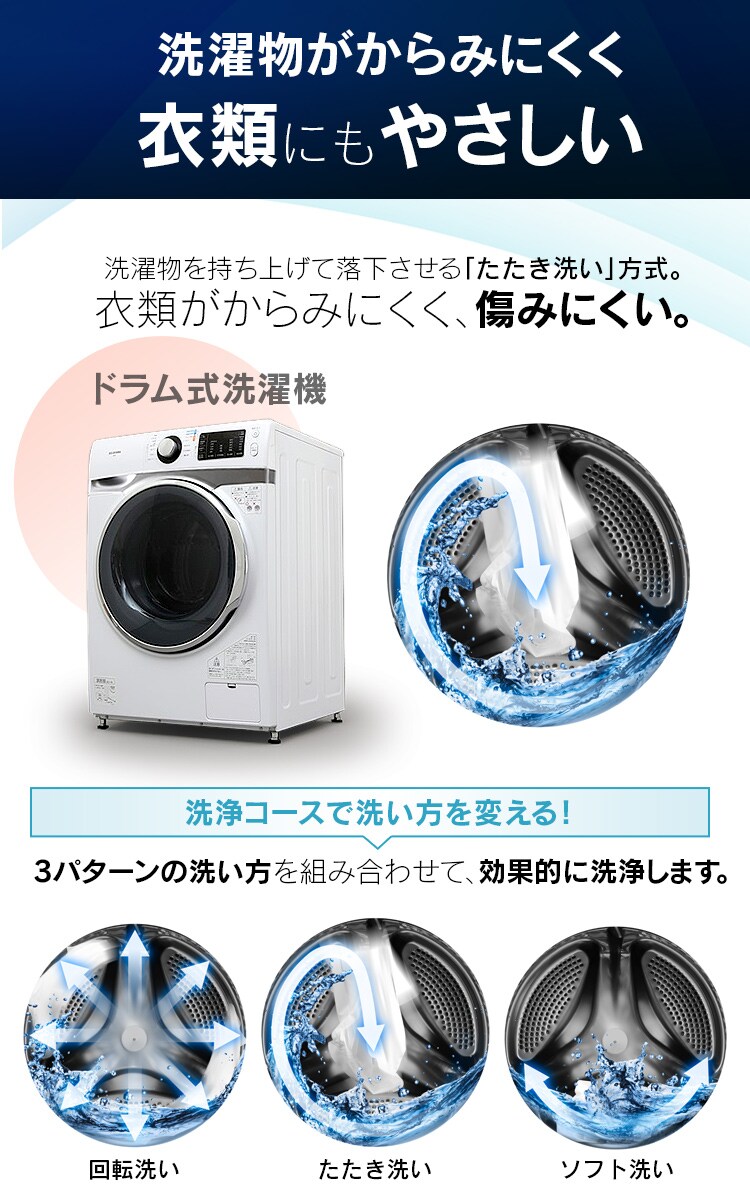 【訳あり】【設置無料】 ドラム式洗濯機 7.5kg ホワイト／シルバー　HD71-W/S27