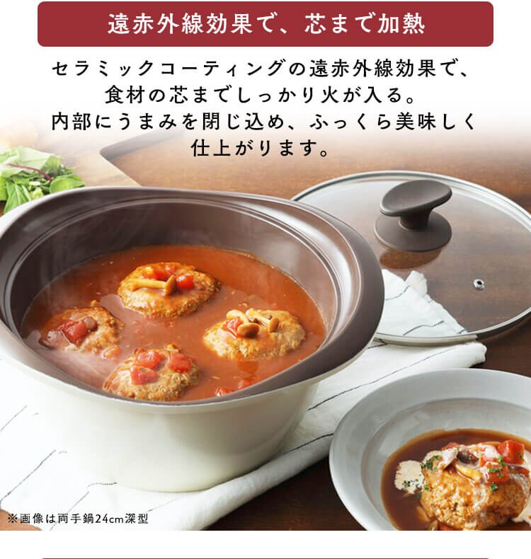鍋 マルチクッキング鍋 浅型 24cm IH/ガス MC-R24S ホワイト3