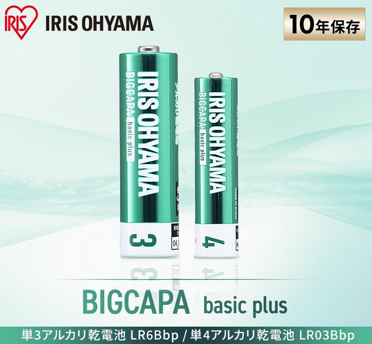 【メール便】BIGCAPA basic＋ 単3形 単4形アルカリ乾電池  LR6Bbp【代引き不可】4