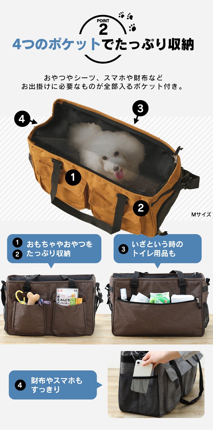 ソフトペットキャリー Mサイズ PSC-490 ブラック犬 猫 キャリー3