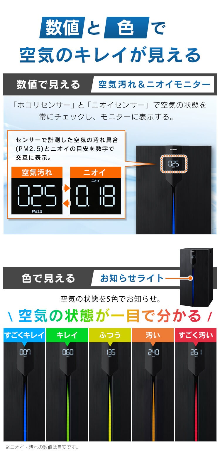 空気清浄機 70畳 大型 キャスター付 ほこりセンサー においセンサー IAP-A150H-B ブラック2