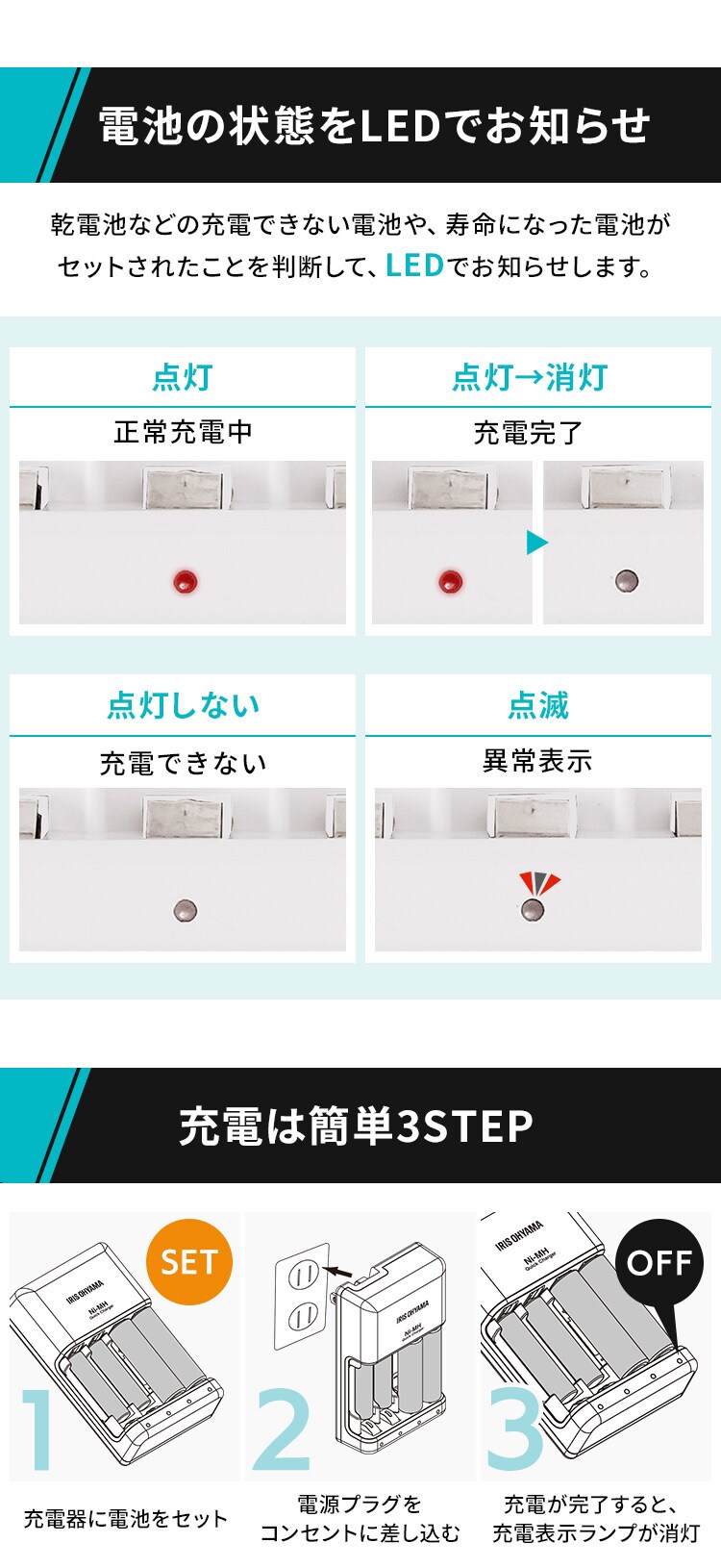 【急速充電器セット】【4本パック】 ニッケル水素電池 単3形 ビックキャパ リチャージ BCR-SQC3MH/4S 4