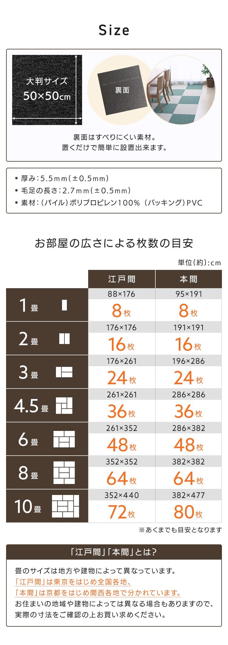 【20枚セット】タイルカーペット  難燃　50&times;50cm8