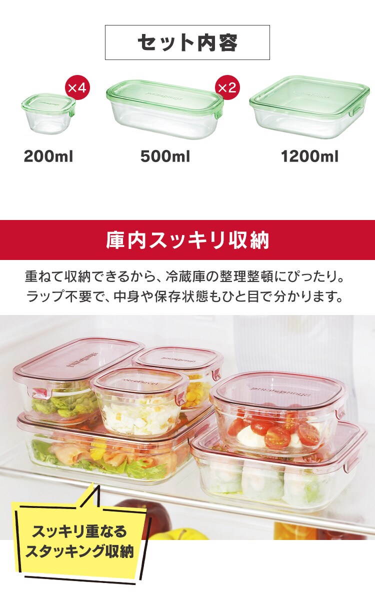 iwaki イワキ 保存容器7点セット グリーン 2