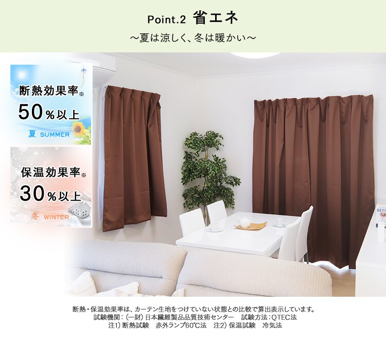 ドレープカーテン 1枚 1級遮光 遮熱 UVカット 幅150cm×丈135cm グリーン2