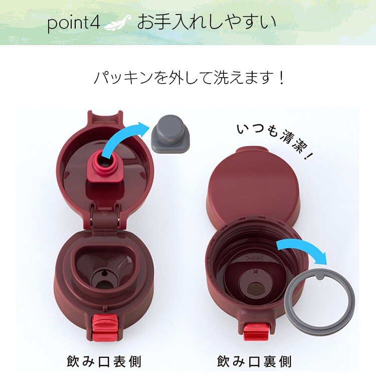 アトラス エアリスト 超軽量ワンタッチマグボトル 480ml ARW-500 レッド7
