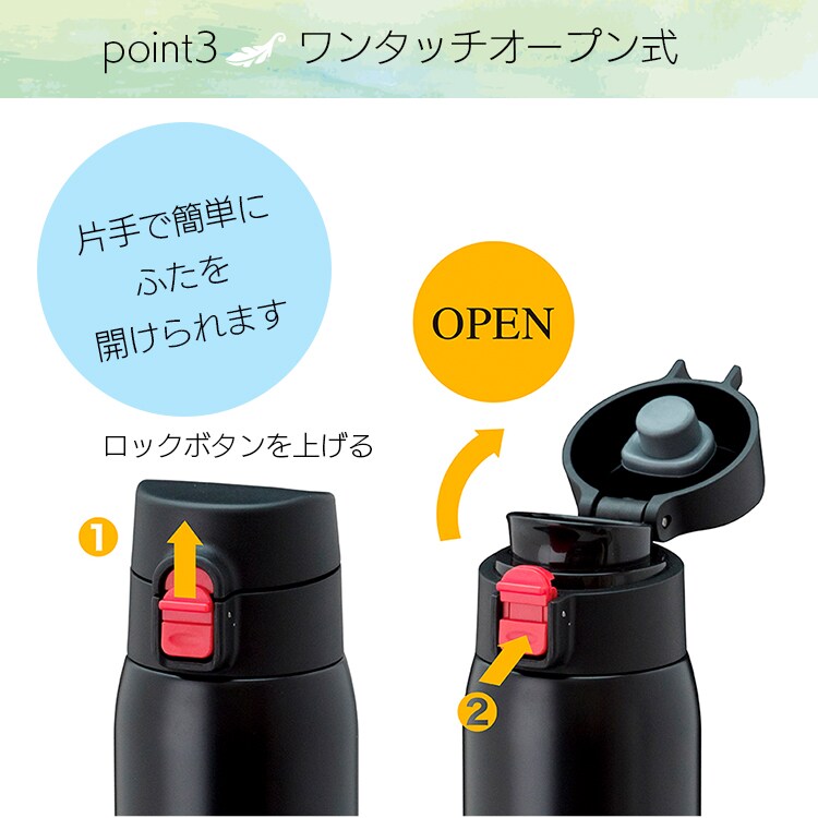 アトラス エアリスト 超軽量ワンタッチマグボトル 480ml ARW-500 レッド6