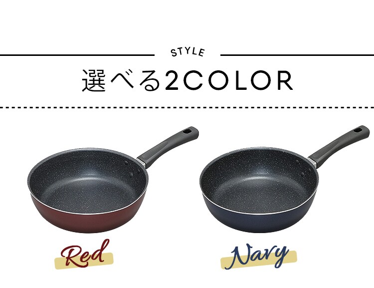 フライパン 24cm IH ガス火 FPM-24 レッド 9