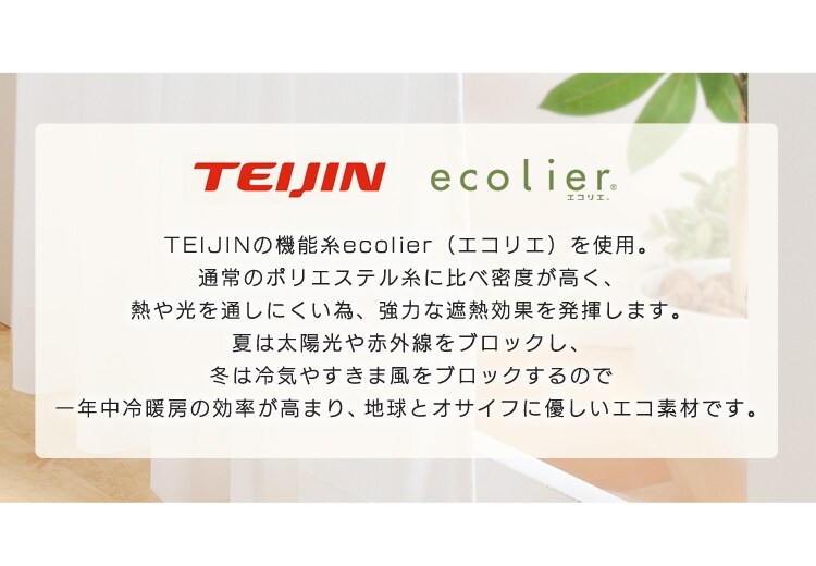 TEIJIN レースカーテン 2枚組 遮光 防炎 UVカット 幅100cm&times;丈118cm マルチホワイト   5