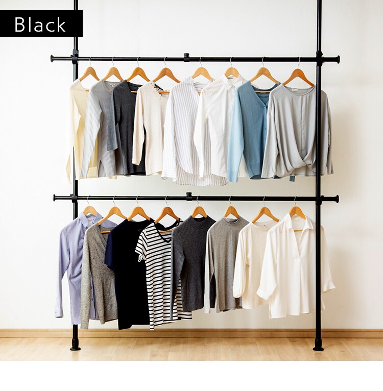 天井つっぱり式 ハンガーラック HR-T1727 ホワイト(WH) 18