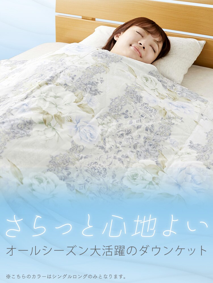 【2枚セット】ダウンケット ホワイトダックダウン93％ シングル 全4色3