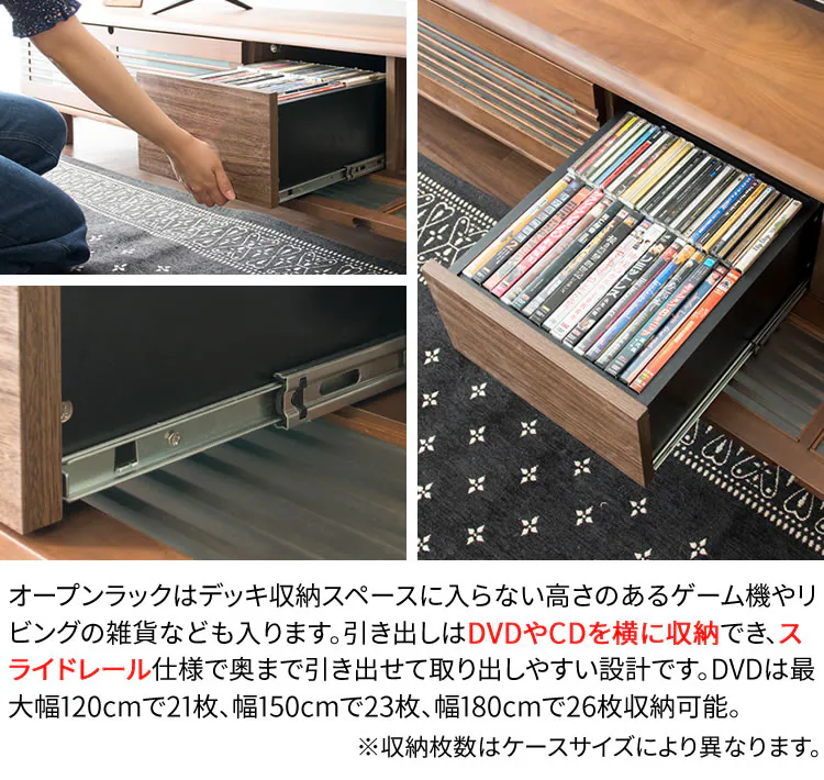 ルーバー扉付きテレビ台 180cm T-STV-180 全2色【代引き不可】9