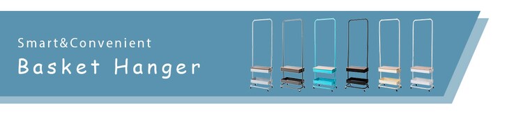 ハンガーラック 収納 バスケットハンガー BHYO-6C ホワイト 30