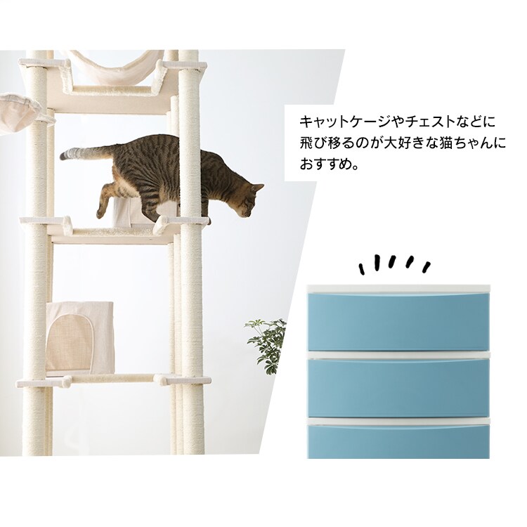 キャットタワー 据え置き グレー CCCT-6060S  猫タワー4