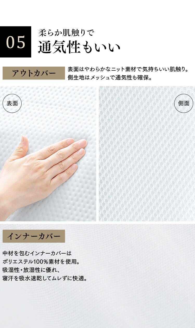 肩サポート低反発枕 LRP-SS ホワイト（WT）10