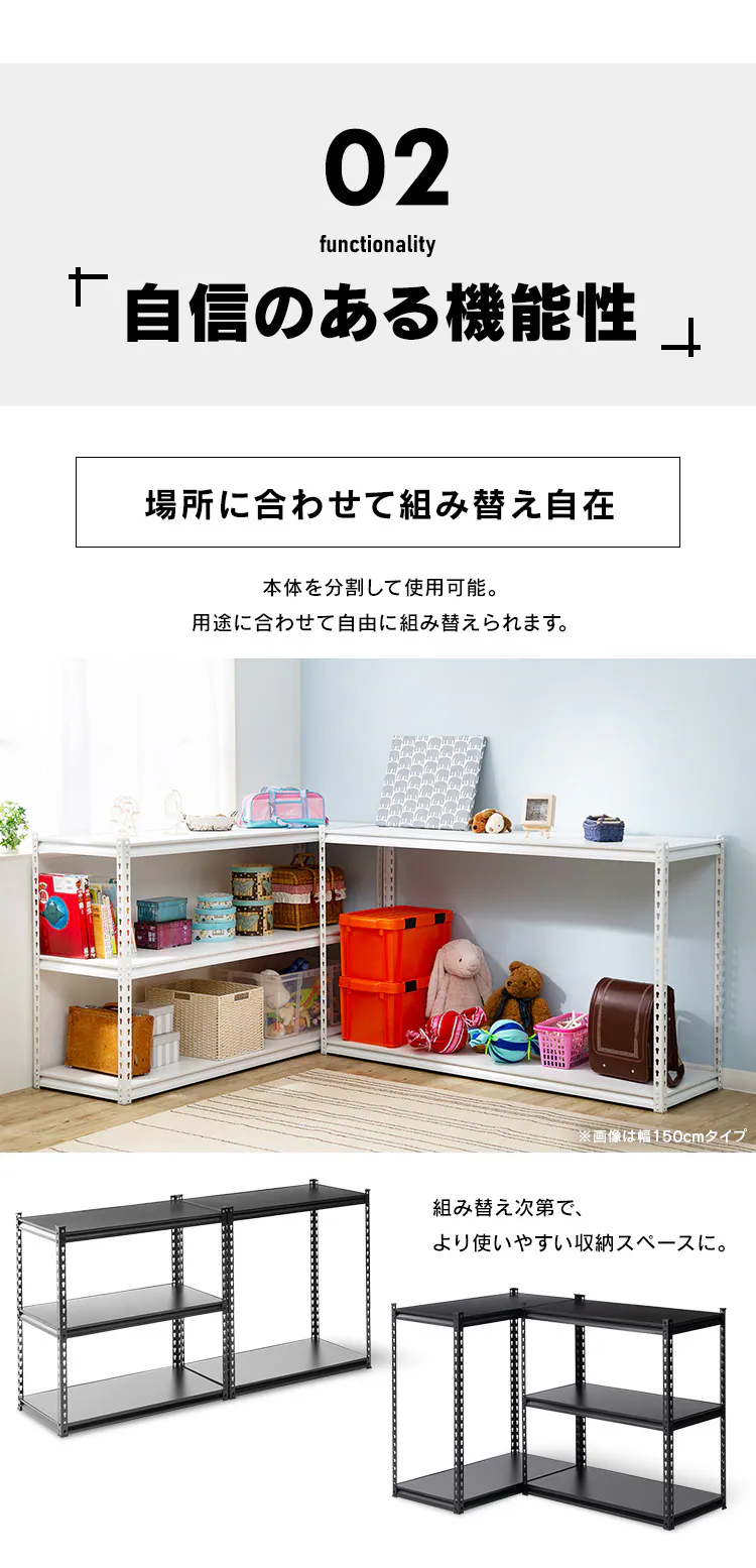 【訳あり】ラック 棚 収納棚 5段 スチールラック 幅87.5cm STR-900 ブラック 5