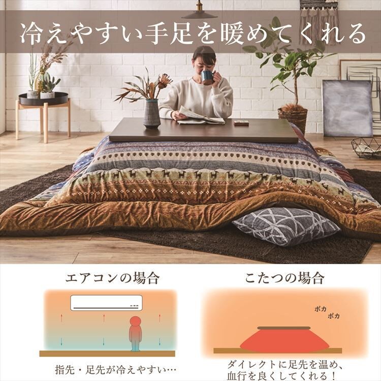 こたつ掛布団 205&times;205cm 全3色【ﾌﾟﾗｻﾞｾﾚｸﾄ】【代引き不可】3