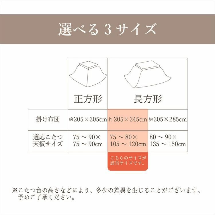こたつ掛布団 205&times;245cm 全2色【ﾌﾟﾗｻﾞｾﾚｸﾄ】【代引き不可】5