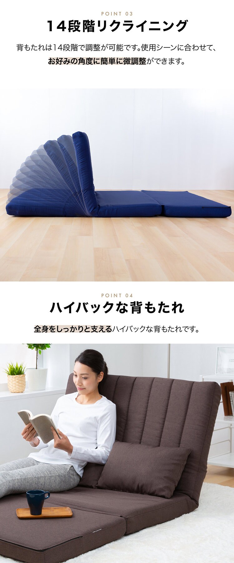 2人掛け3WAYソファベッド LSB-100 ダークグリーン4