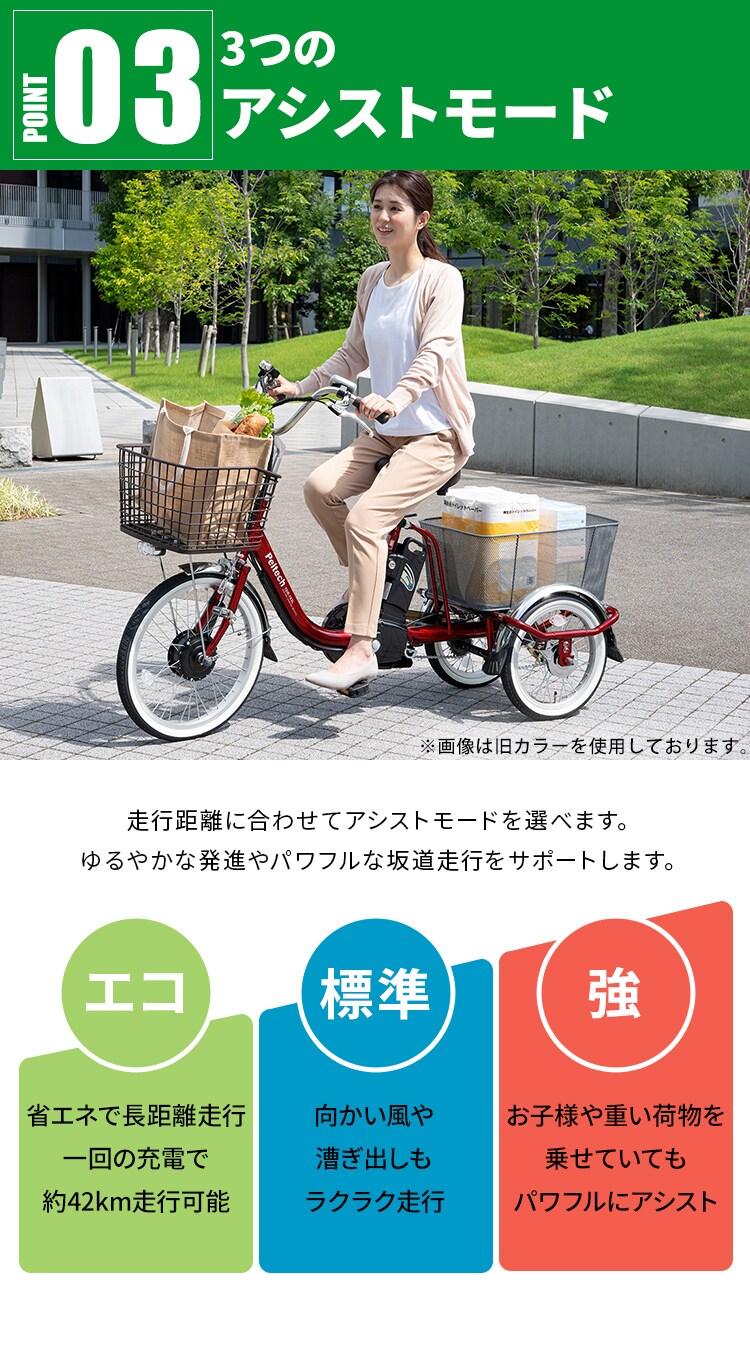 完成品】電動三輪車 20インチ TDRｰ163 プレシャスレッド【直送】【時間