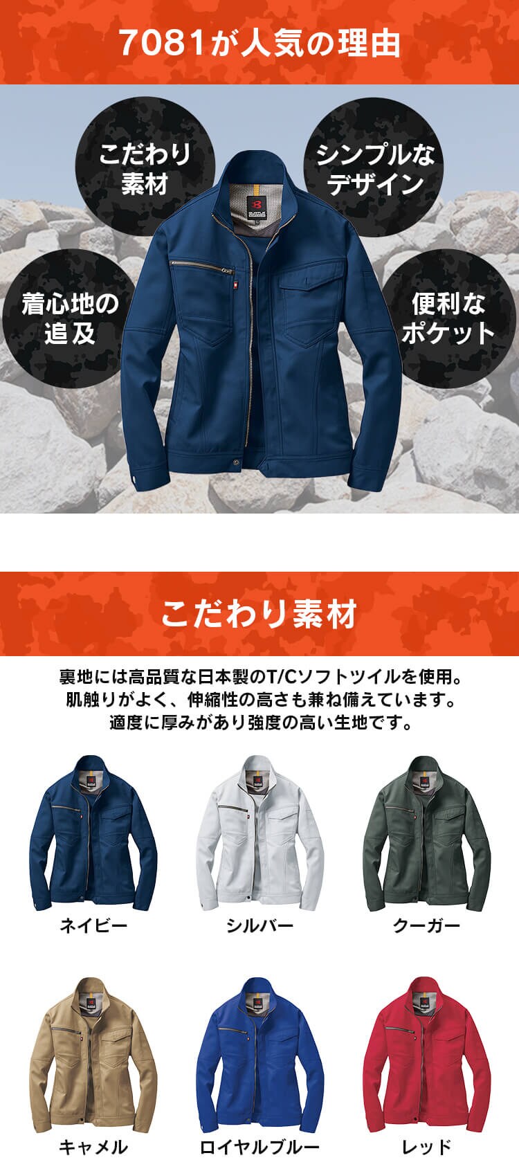 バートル ジャケット 7081 M 3･ネイビー1