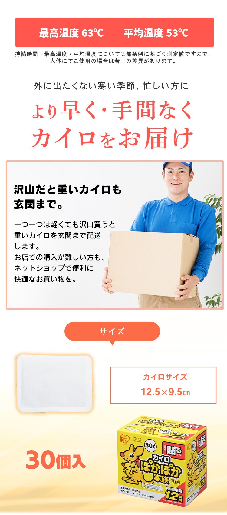 240枚】 貼るカイロ レギュラーサイズ 30枚入×8 7253380 │アイリス