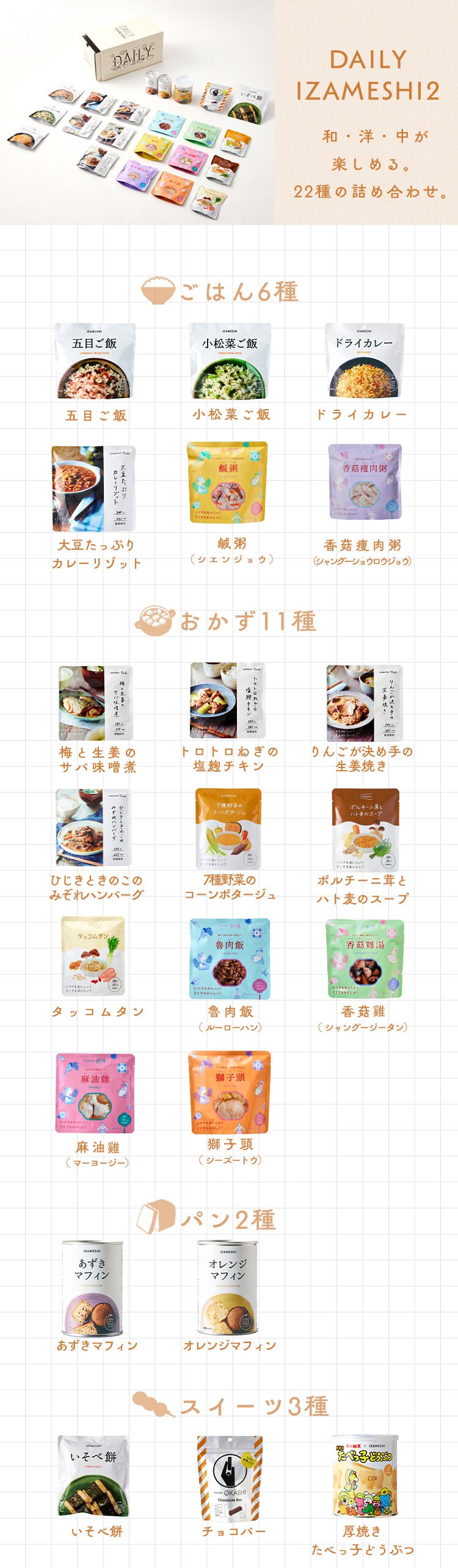 保存食セット 非常食 １人用 3日分 3年保存 DAILY IZAMESHI 636-4583