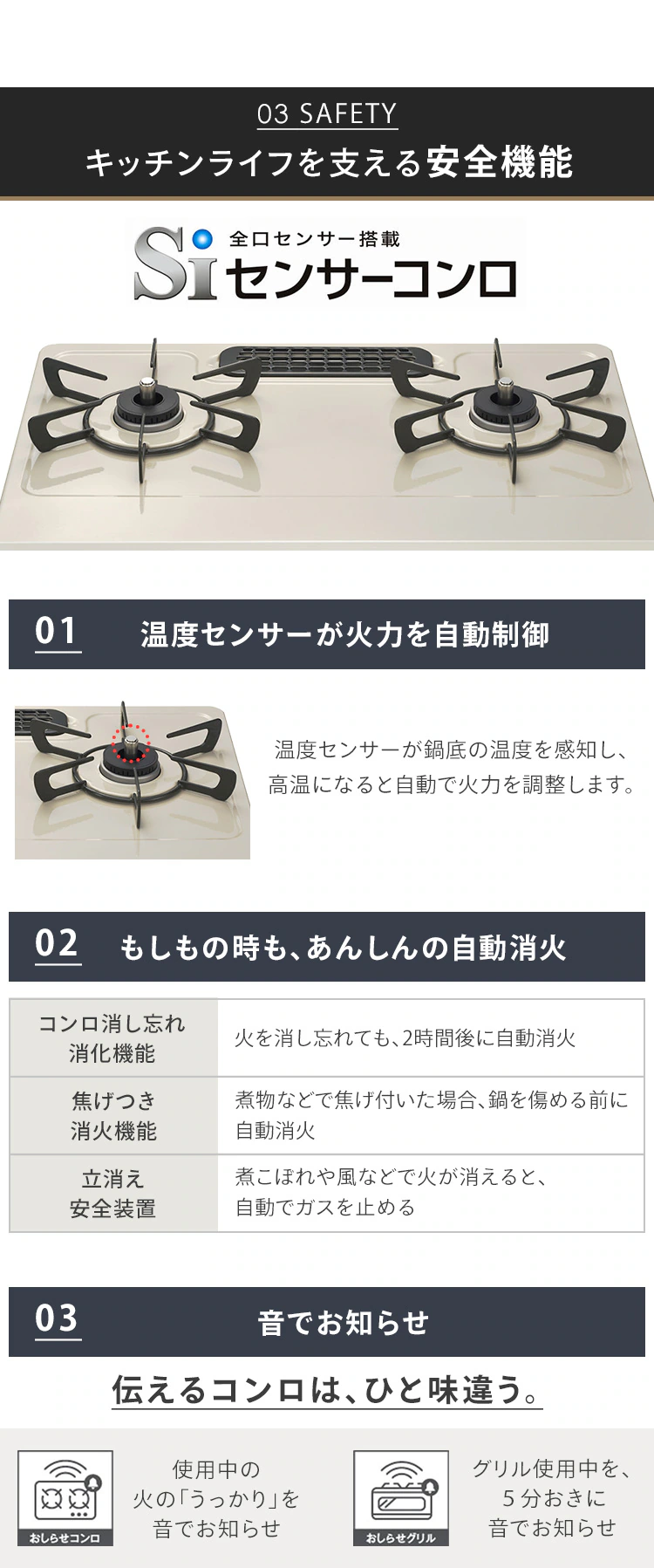 Rinnai ガステーブル 60cm LPG 右強火力 工事不要 KG67BER LPG クリームベージュ/LPG右強 リンナイ4