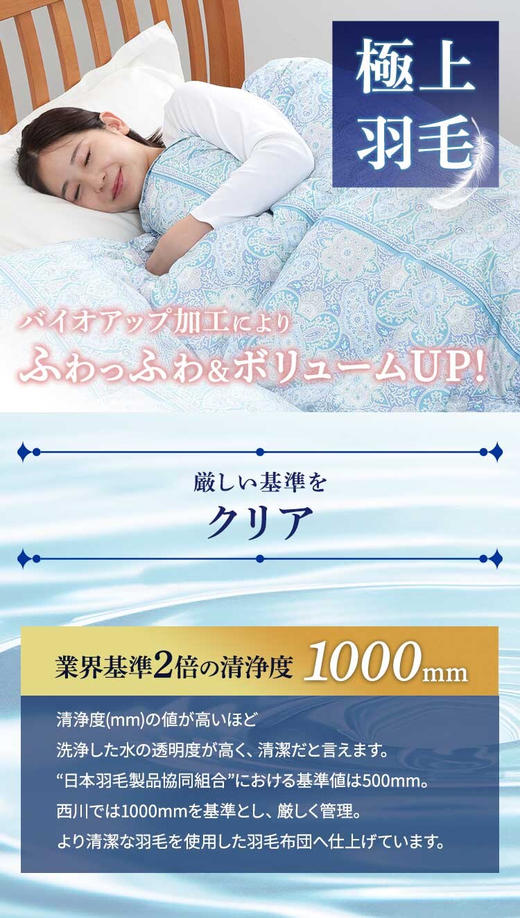 西川 WDD85% シングルロング ライズブルー6