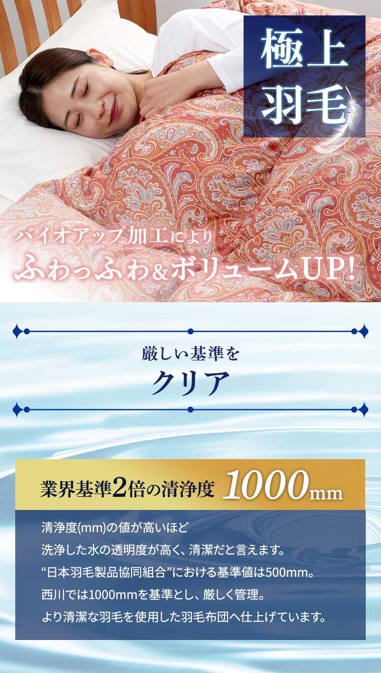 西川 WDD90% サテン ダブルロング サリレッド KA220030591606
