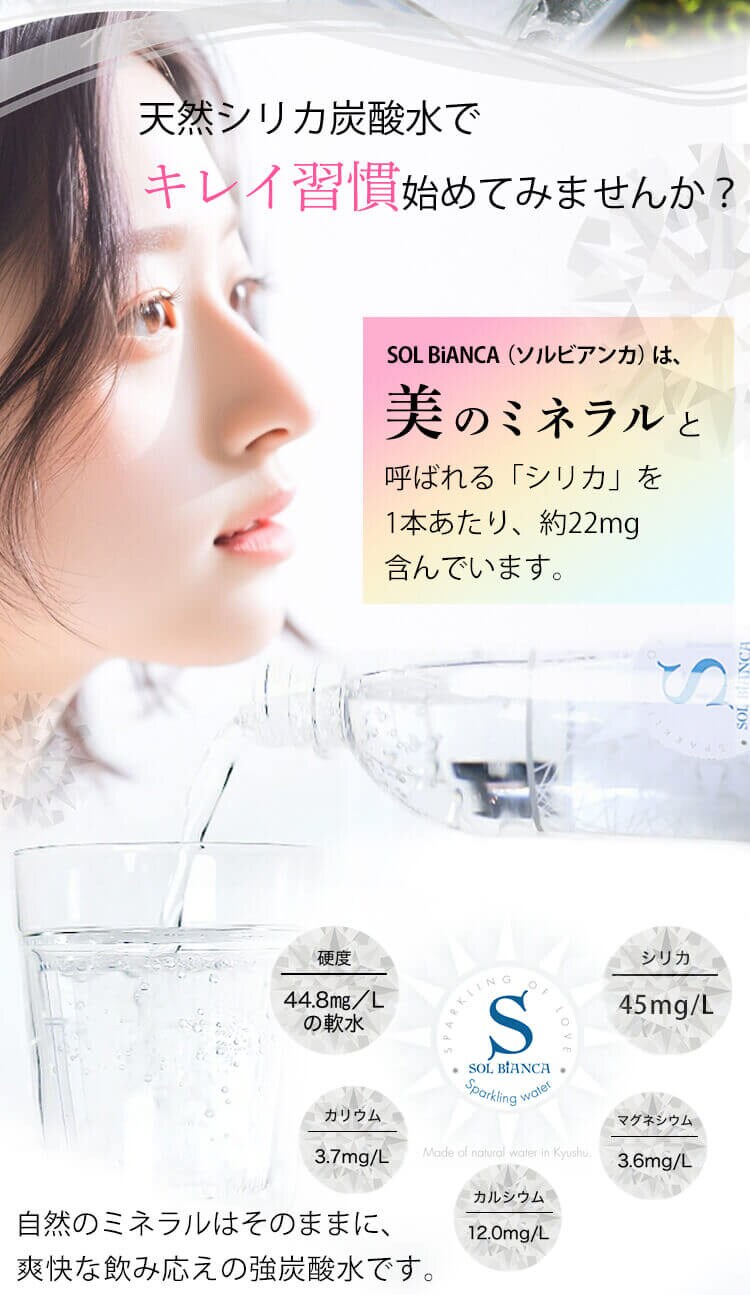 【24本】SOL シリカ 炭酸水 500ml ラベルレス プレーン1