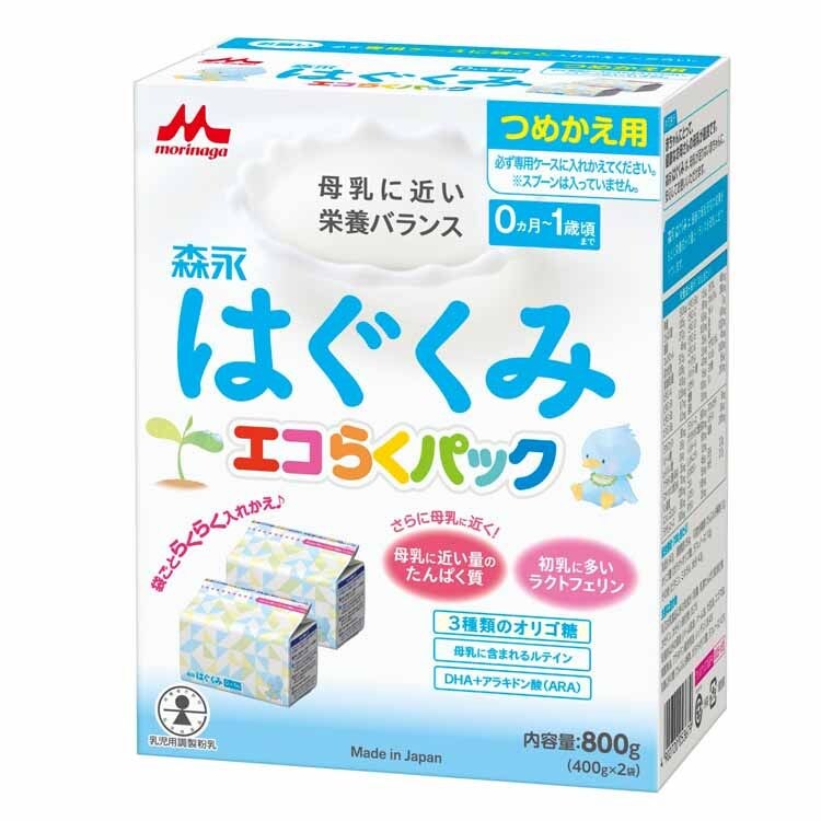 【6個セット】森永 はぐくみ エコらくパック つめかえ用 800g 0