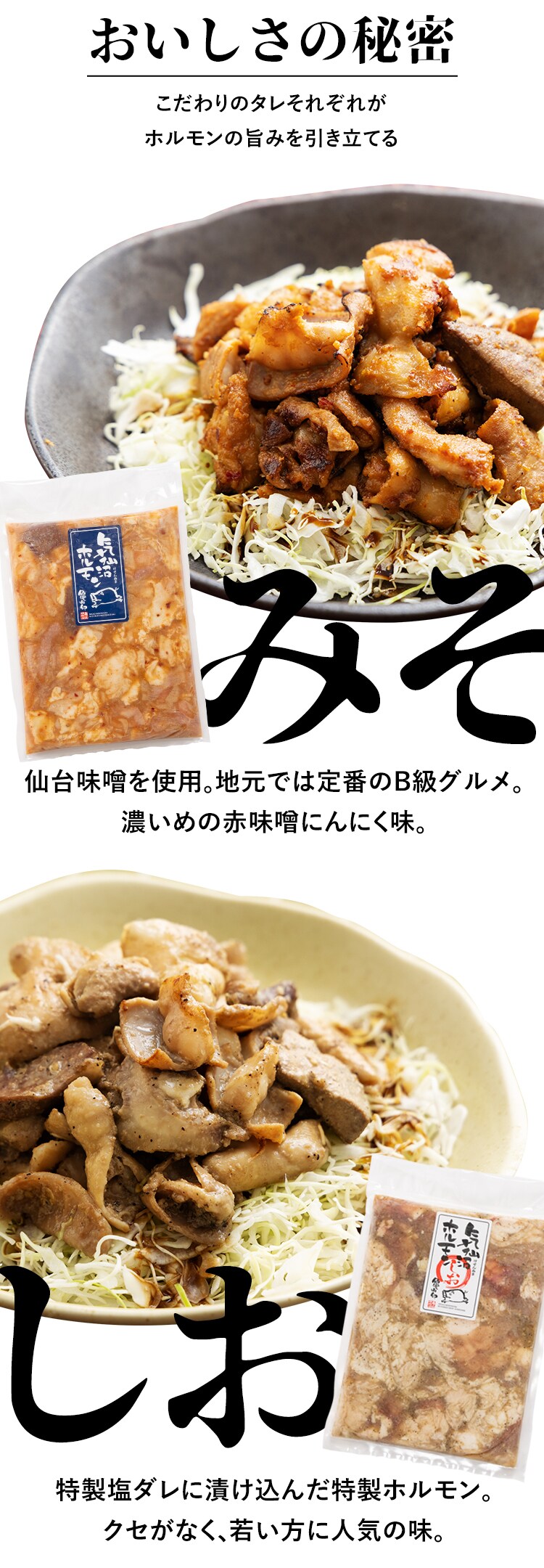 気仙沼ホルモン3種セット（みそ・しお・辛口）【代引き不可】6