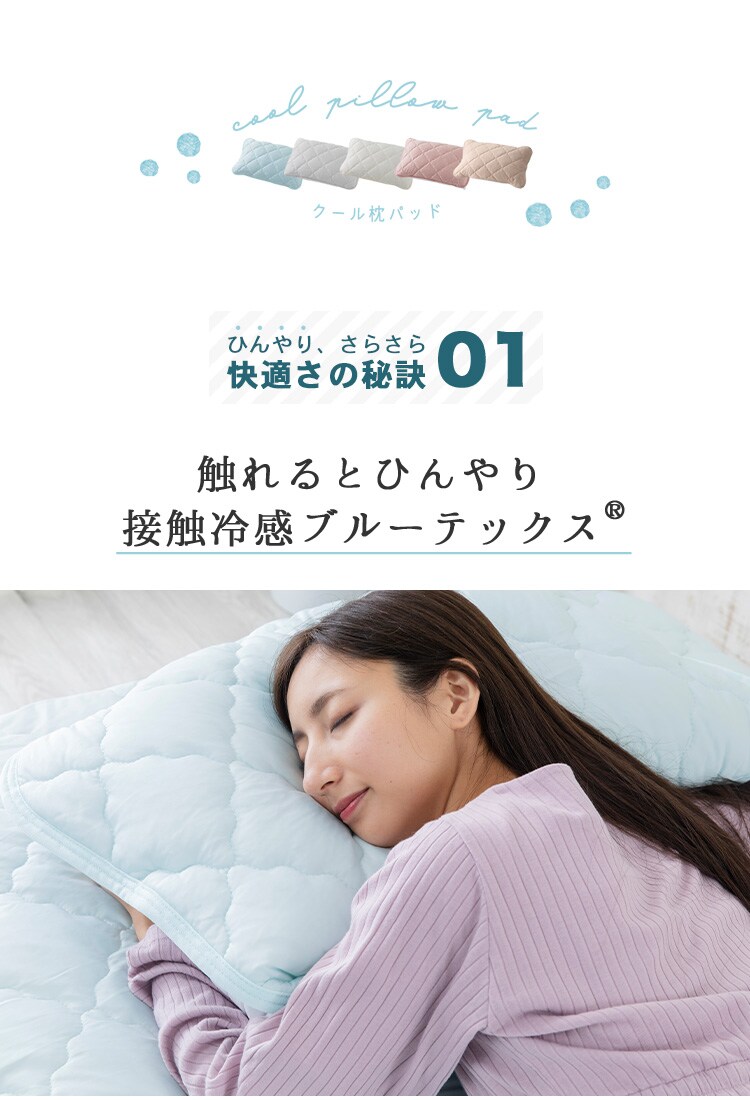 枕カバー 2枚組 夏用 接触冷感 Q-max0.46 吸湿速乾 抗菌防臭 アイス