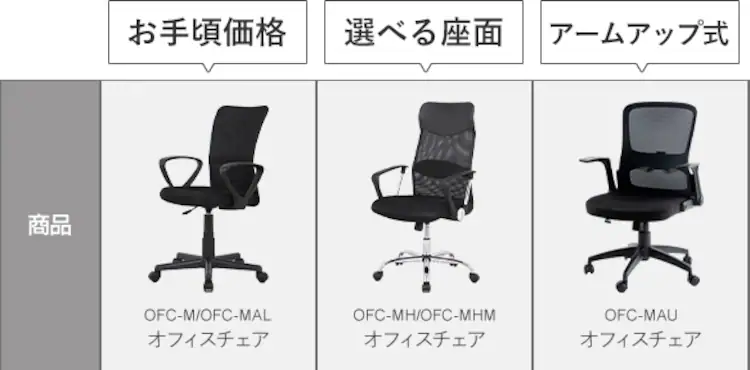 オフィスチェア アームアップ式 メッシュバック 3段階ヘッドレスト OFC-MHH SV シルバー12