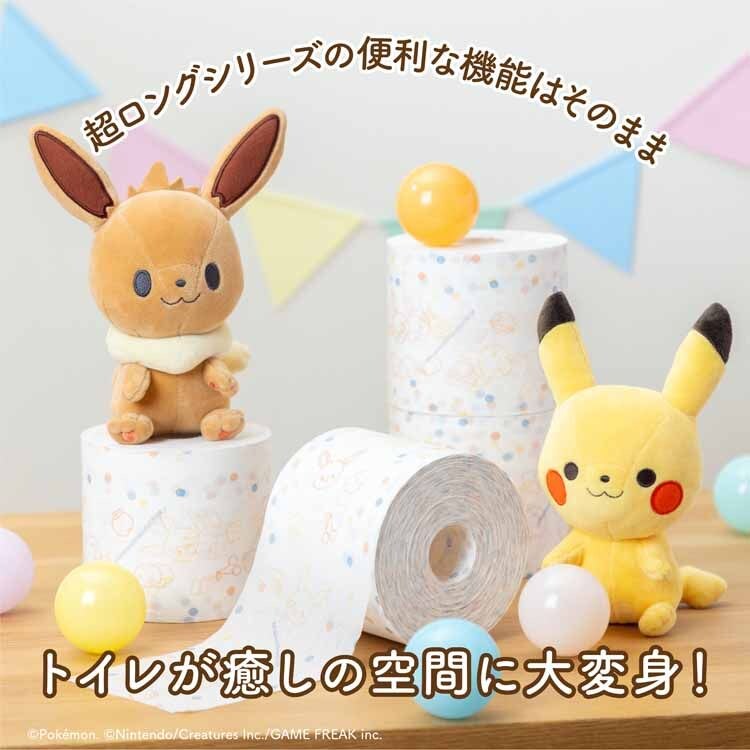 丸富製紙 モンポケ 超ロング パルプ5倍巻き 2R シングル 白・ポケモン柄 0
