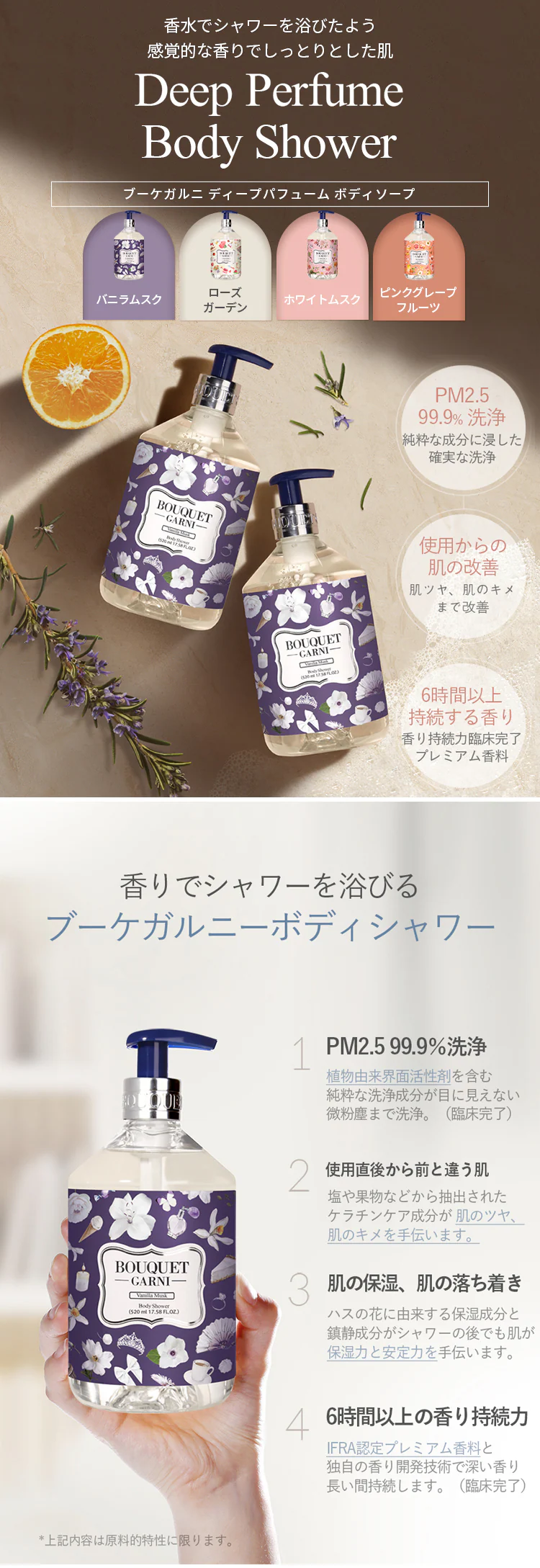 Bouquet Garni  ブーケガルニ ボディシャワー ピンクグレープフルーツの香り 500ml 0
