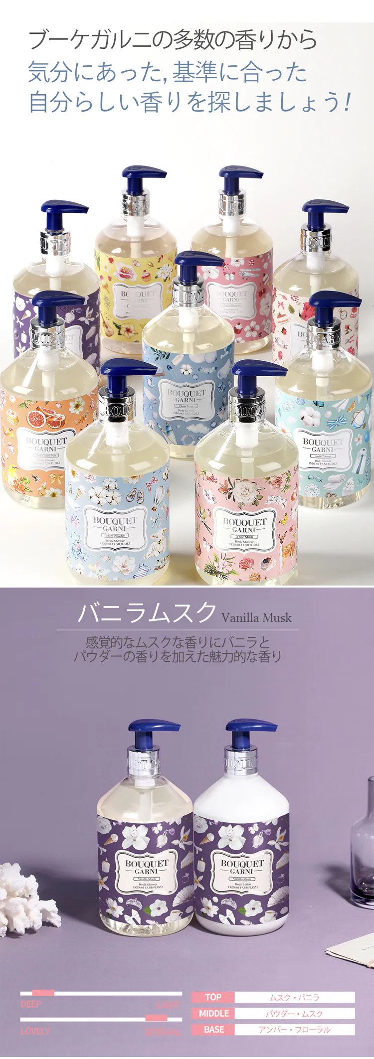 Bouquet Garni  ブーケガルニ ボディシャワー ピンクグレープフルーツの香り 500ml 3