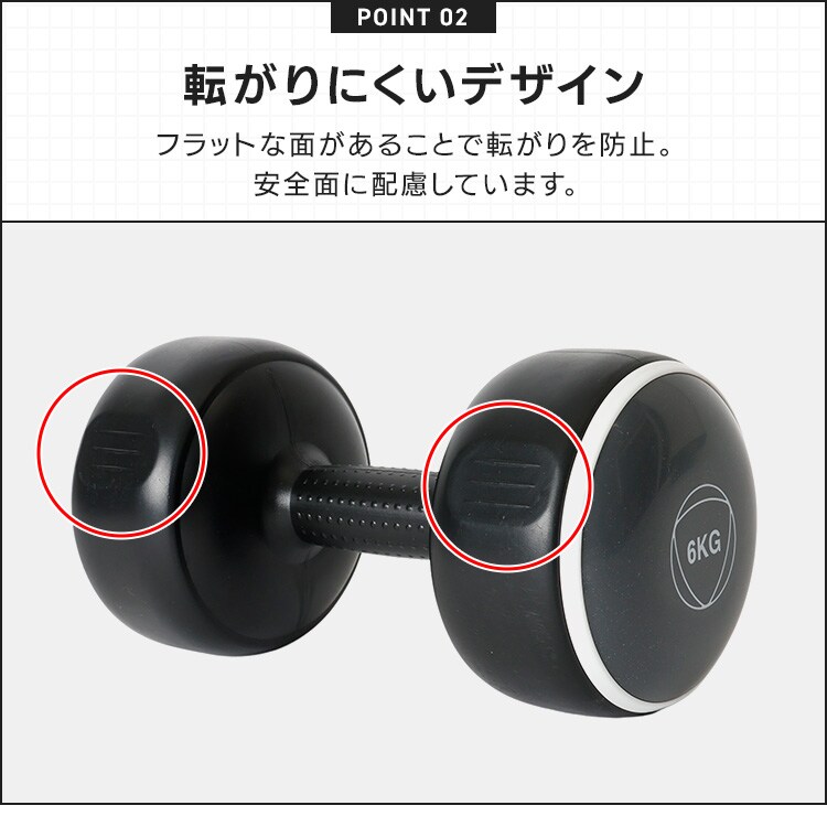 正規品】ダンベルセット TKS42HM002-6KG 6kg／ブラック 7266801