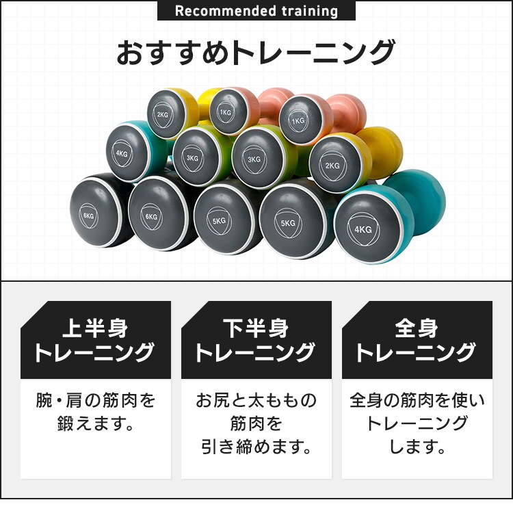 【正規品】ダンベルセット TKS42HM002-6KG 6kg／ブラック4