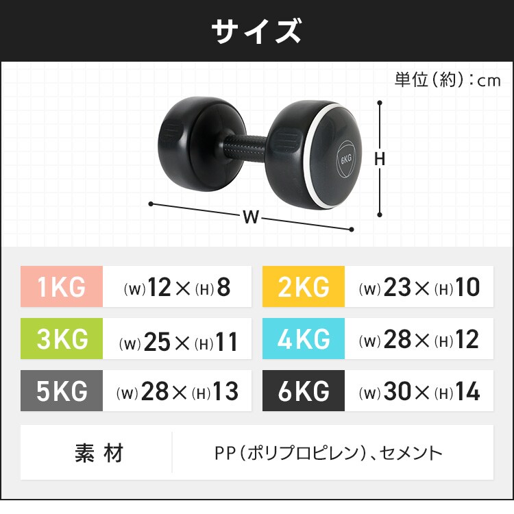 【正規品】ダンベルセット TKS42HM002-6KG 6kg／ブラック5