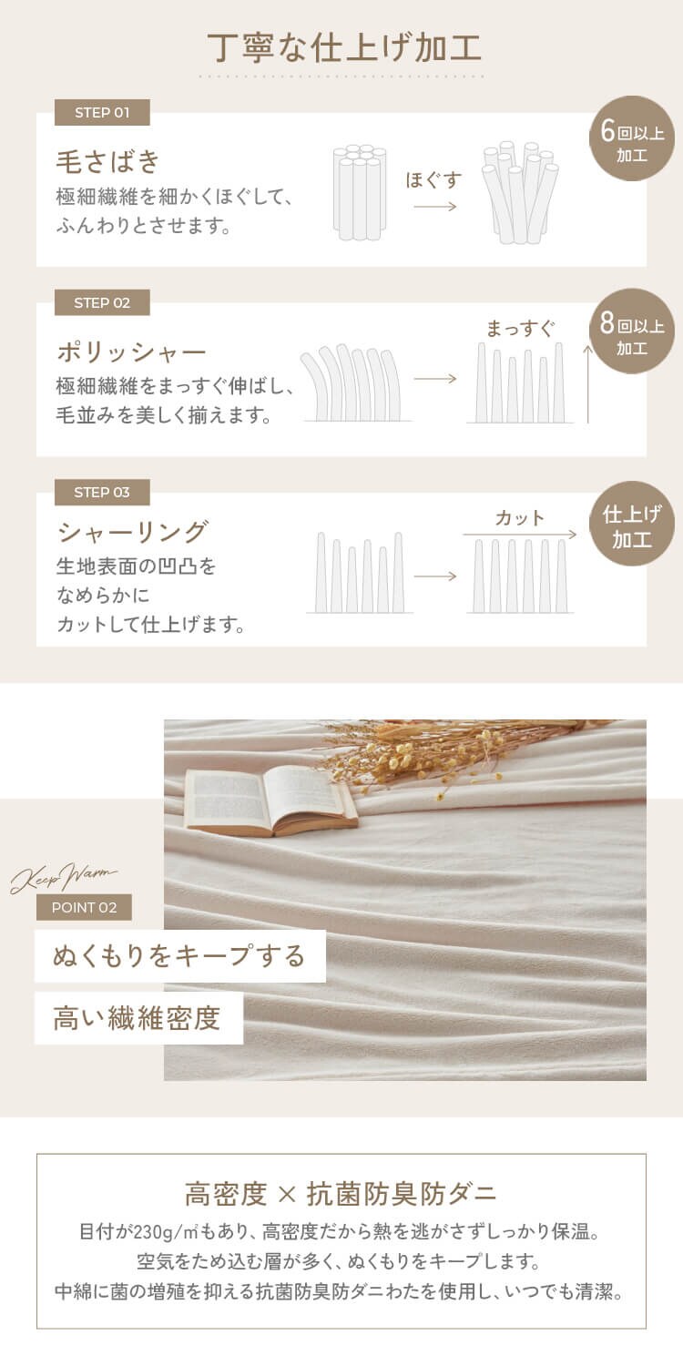 ミルキータッチ枕パッド グレージュ2