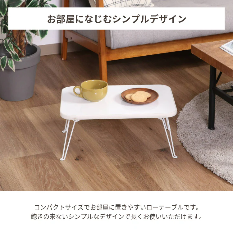 ローテーブル 折りたたみ 45×30cm カラーミニテーブル CCB4530 14421 ホワイト×ホワイト2