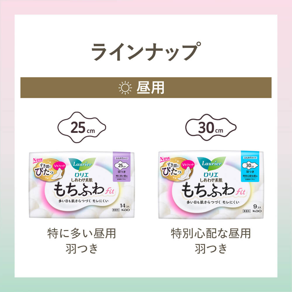 ロリエ しあわせ素肌 もちふわfit 特に多い昼用 羽つき 14コ 25cm