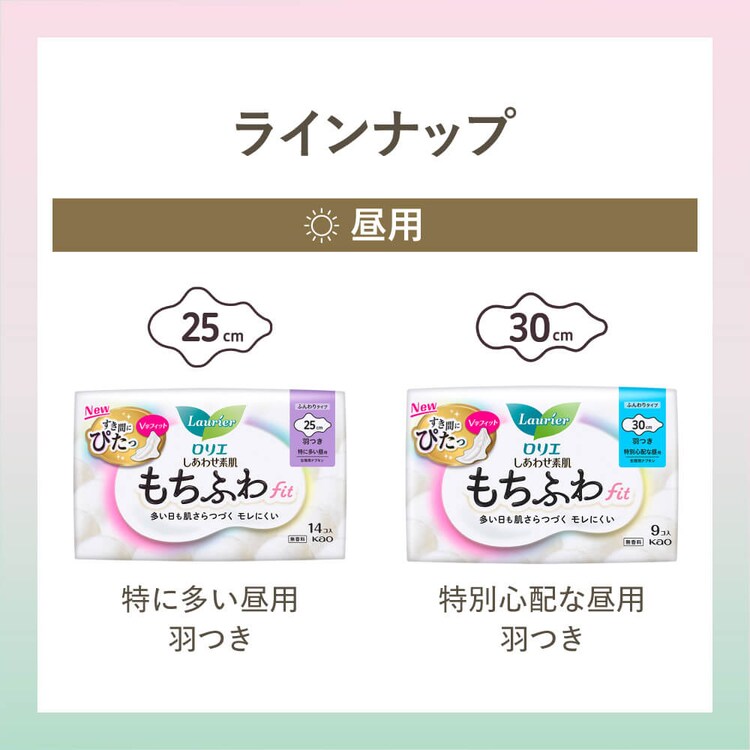 【3個セット】ロリエ しあわせ素肌 もちふわfit 特に多い昼用 羽つき 14コ 25cm 5