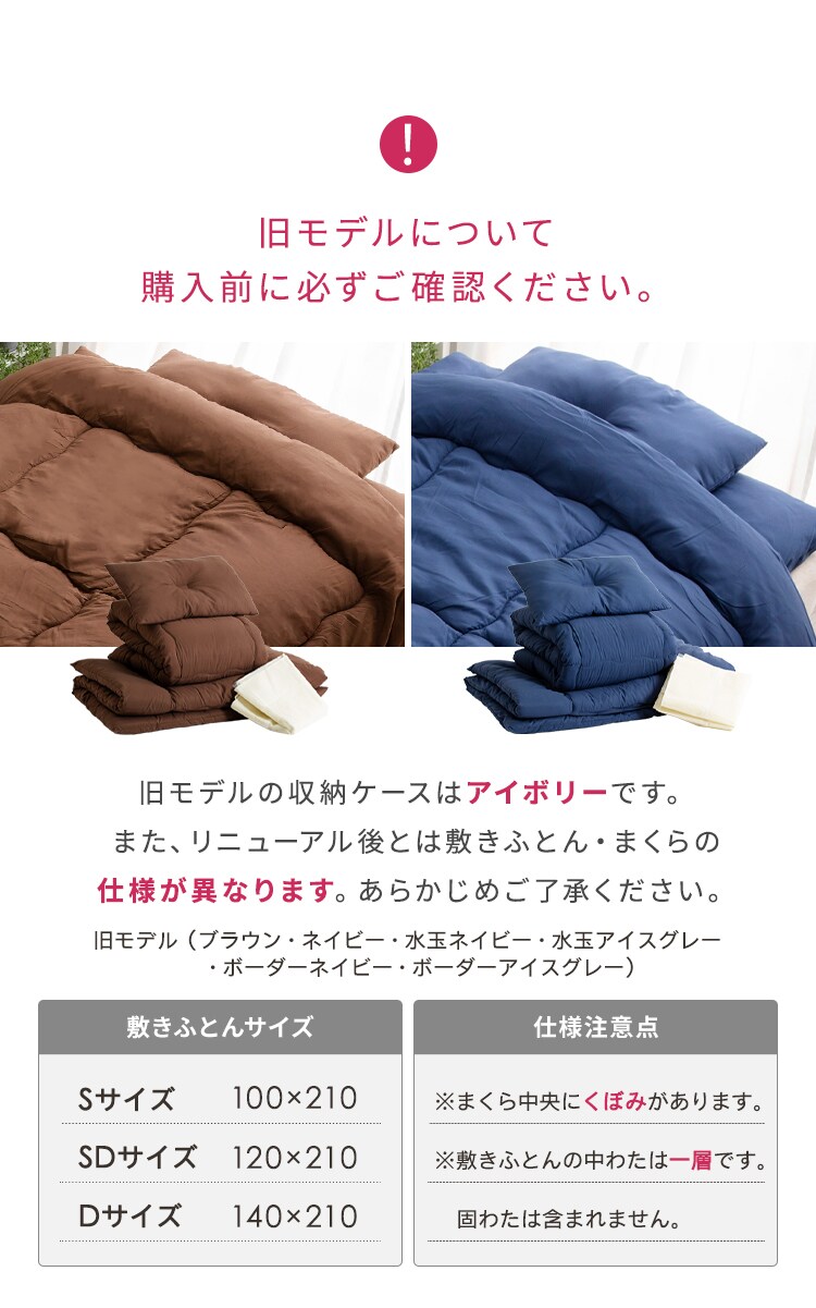 【4点】 布団セット シングル ポリエステル綿 ネイビー 【前払い不可】【代引き不可】【同梱不可】13