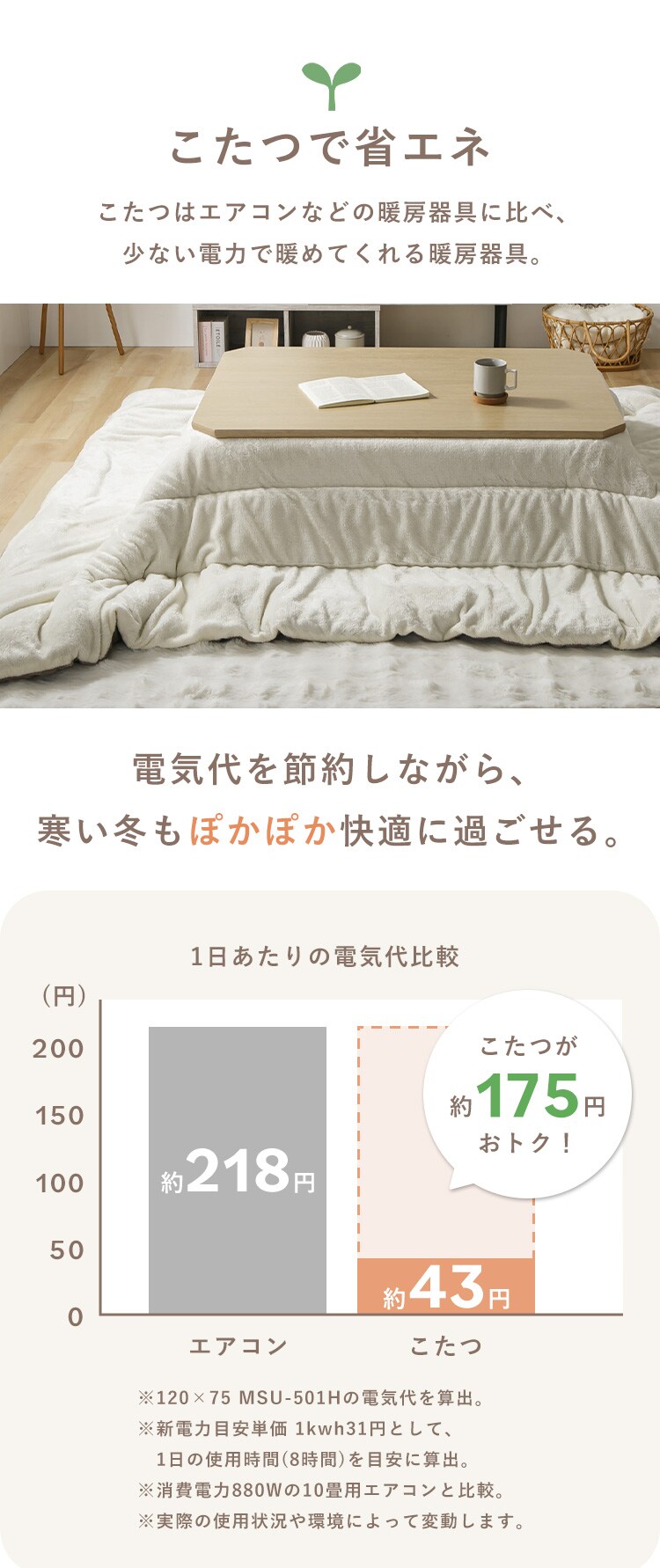 折れ脚こたつ LOR25 90&times;60 ナチュラル4